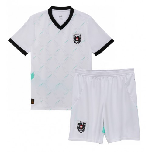 Maglia Calcio Austria Seconda Divisa Bambino Europei 2024 Manica Corta (+ pantaloncini)